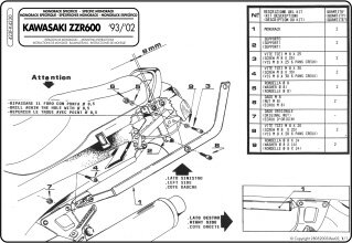 423F-MONORACK ZZR600 93-00