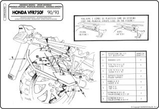 229F-MONORACK VFR750F 90-93
