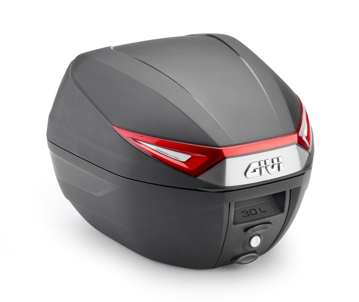 TOPCASE 30L BLACK RED REFLECTOR