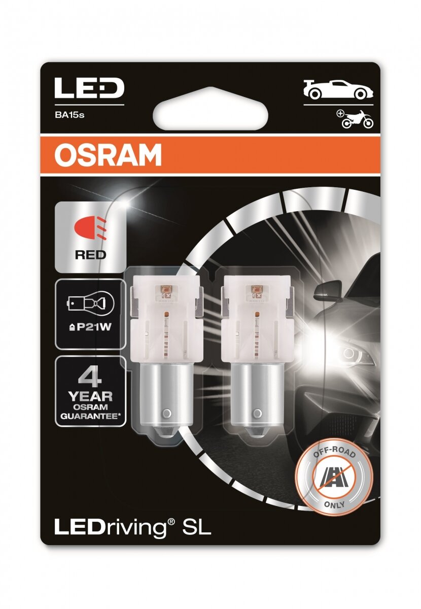 12V 1,9W P21W BA15S LEDRIVING SL RED