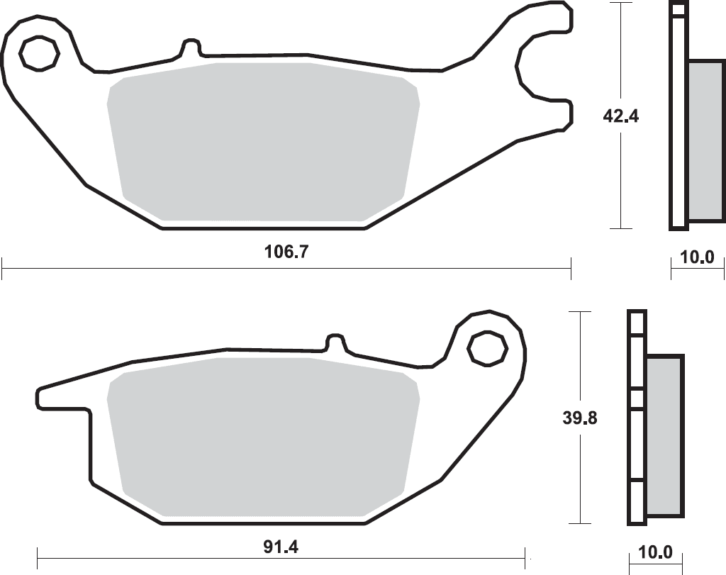 225CT BRAKE PADS ORGANIC