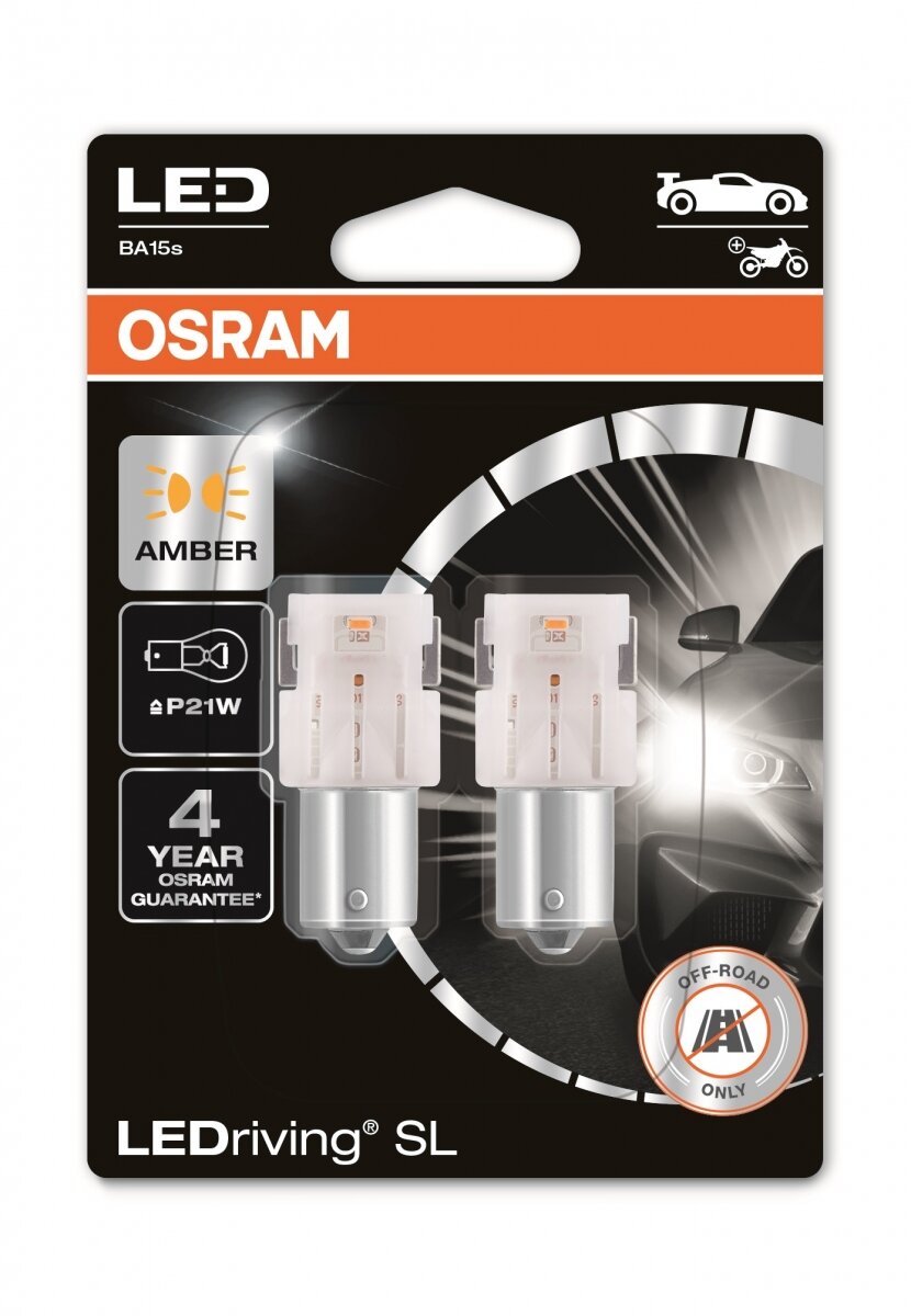 12V 1,3W P21W BA15S LEDRIVING SL AMBER