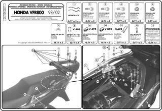 257FZ-MONORACK VFR800 98-00
