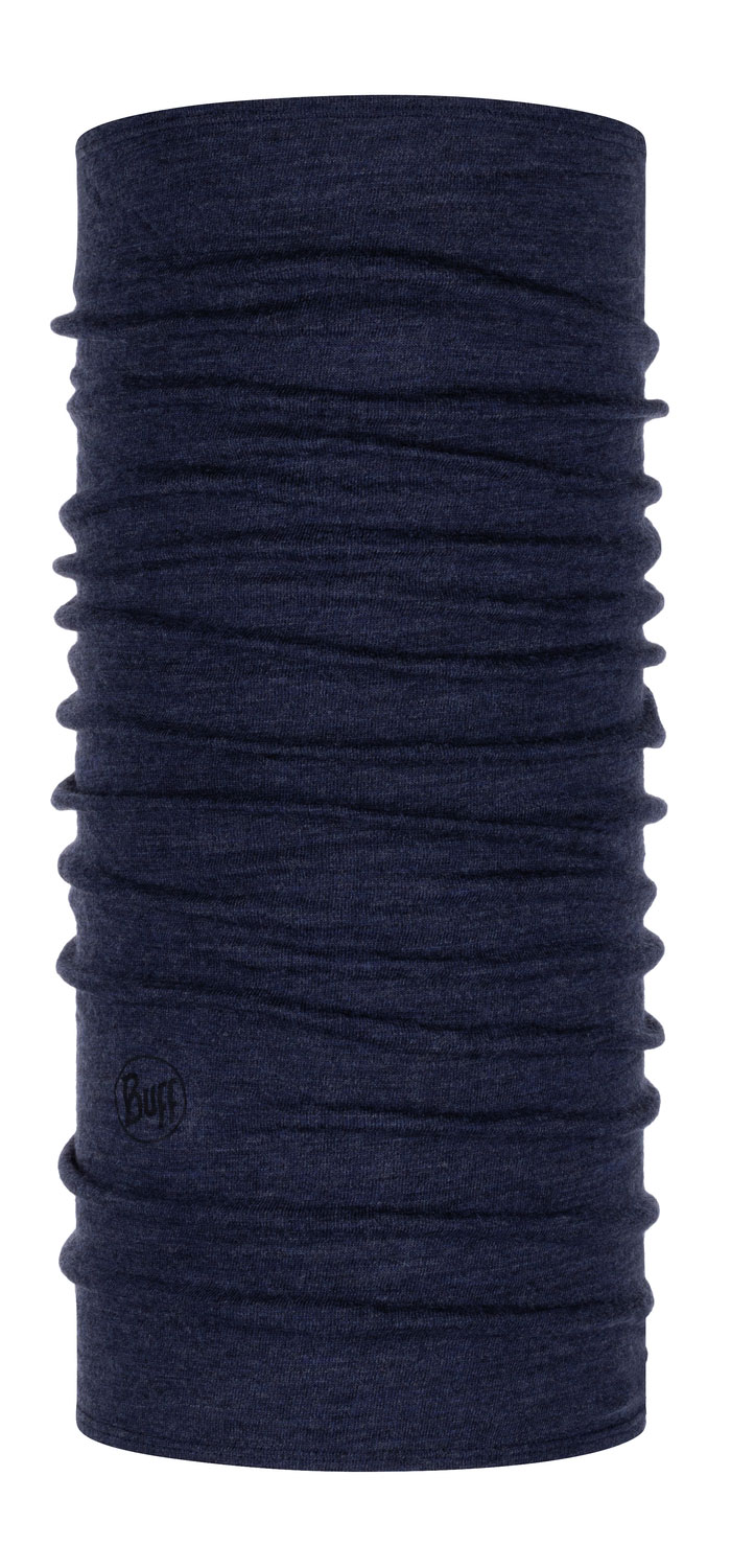 Midweight Merino Wool Buff, Night Blue Melange