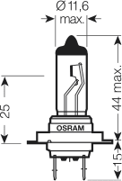 12V 55W H7 PX26D STANDARD