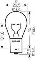 12V 21W P21W BA15S STANDARD