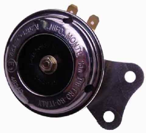 Claxon 6V 65MM, zwart/chroom