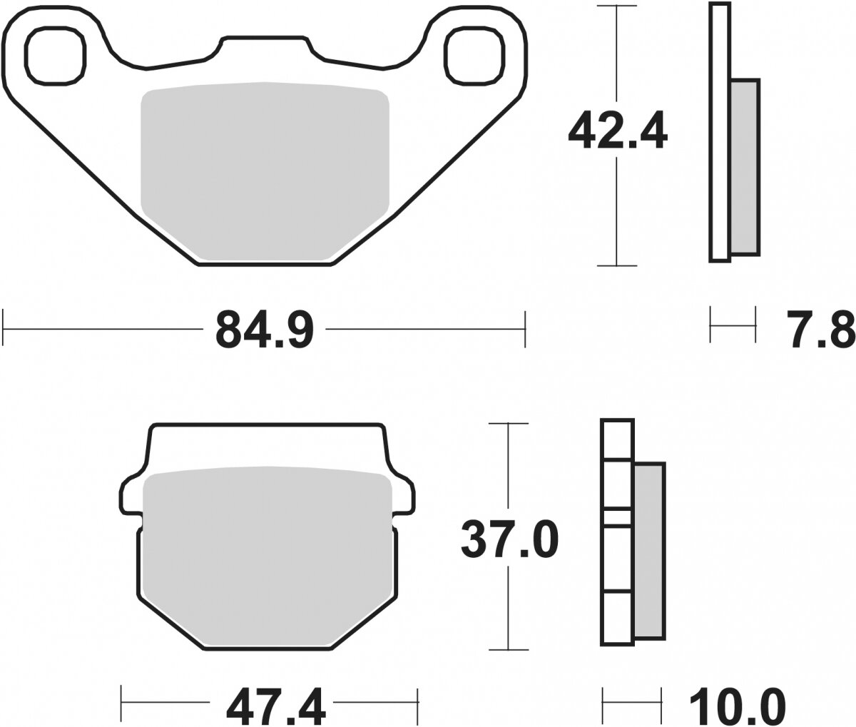 102HF BRAKE PADS ORGANIC