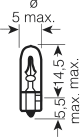 12V 1,2W W2x4,6D STANDARD