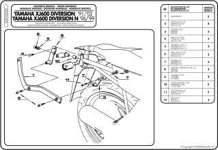 325F-MONORACK XJ600S 91-