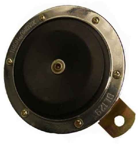 Claxon 12V 110mm, zwart/chroom