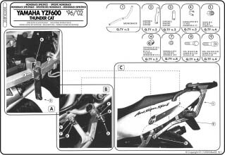 338F-MONORACK YZF600 96-98